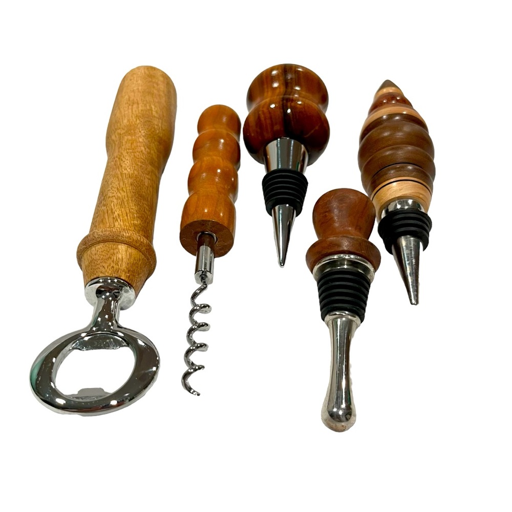 Wood Wine Accessories, Bottle Stoppers, Beer Bottle Opener, Cork Remover